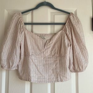 Abercrombie Gingham Puff Sleeve Top